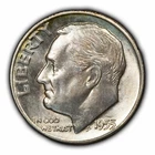 1955-D 10c Roosevelt Silver Dime - UNC - Luster - Subtle Toning - SKU-Y4589