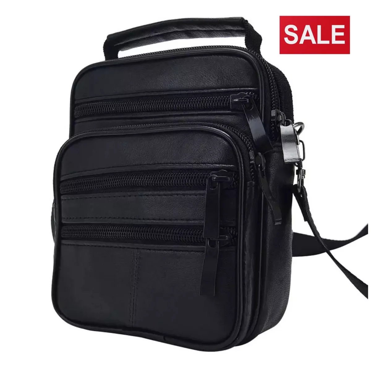 Top Grade] Black Fashion Print Camera Bag Men's Shoulder Bag Messenger Bags