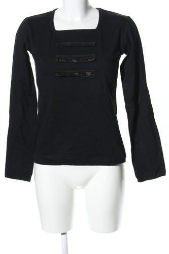 Top Femme Manches Longues Paule Ka - Taille 38 - Noir - 95% Coton 5% Lycra - Coupe Ample - Occasion Bon état