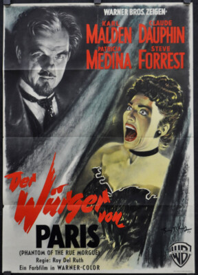 PHANTOM OF THE RUE MORGUE 1954 ORIGINAL 23X33 GERMAN MOVIE POSTER KARL MALDEN