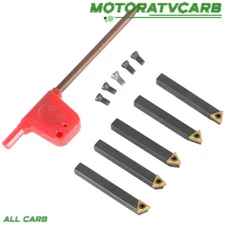 ALL-CARB 5PCS 1/4'' Carbide Indexable Turning Tool Set in Fitted Box For Lathes
