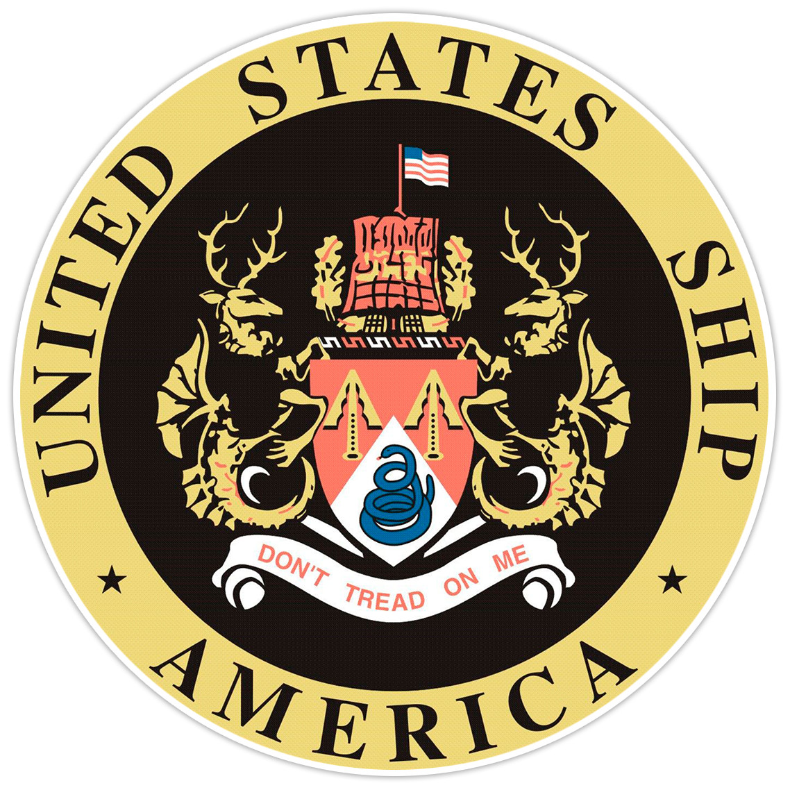 Us Ship America Military Bumper Sticker Military Vinyl Soldier Decal 5"