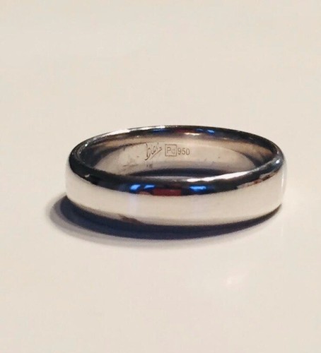PALLADIUM WEDDING BAND 950 SOLID HEAVY 7.5g GENTS LADIES PLAIN 6mm SIZE U1/2