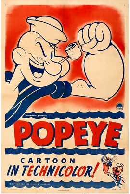 Heim Wand Kunstdruck - Vintage Film Poster - Popeye - A4,A3,A2,A1