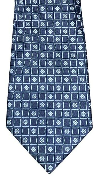 Cravate Jones New York – 100% Soie Bleue – Occasion – Longueur Classique