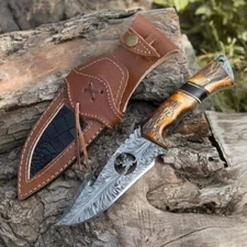 CUSTOM HANDMADE HUNTING KNIFE HANDLE MADE BY STAG ANTLER