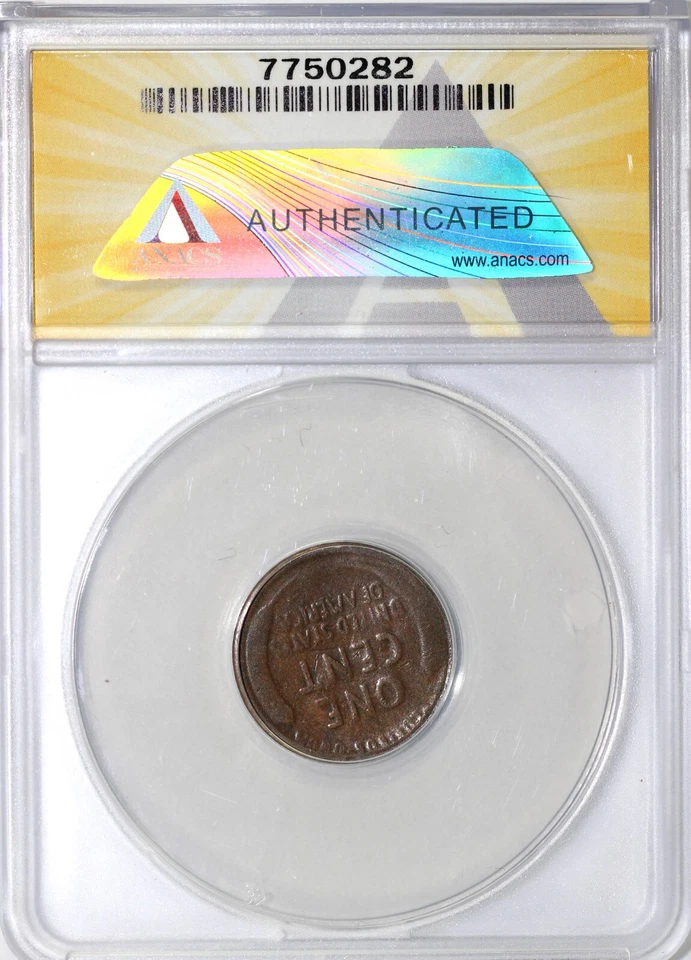 1922-D 1c Weak D Die 3 Lincoln Cent ANACS VG 10 - Image 4 of 4
