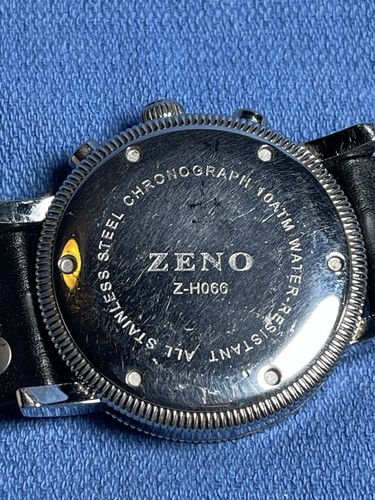 Orologio Cronografo 44mm Zeno Z-H066 Jurgens Germania Lotto Cinturino Pelle - Foto 4 di 7
