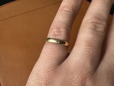18k Wedding band ring Size O 18ct Solid Yellow Gold 3mm hallmarked keeper