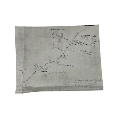 Photocopy Hand Drawn Map Puerto Peñasco to El Elegante Crater Sonoran Desert