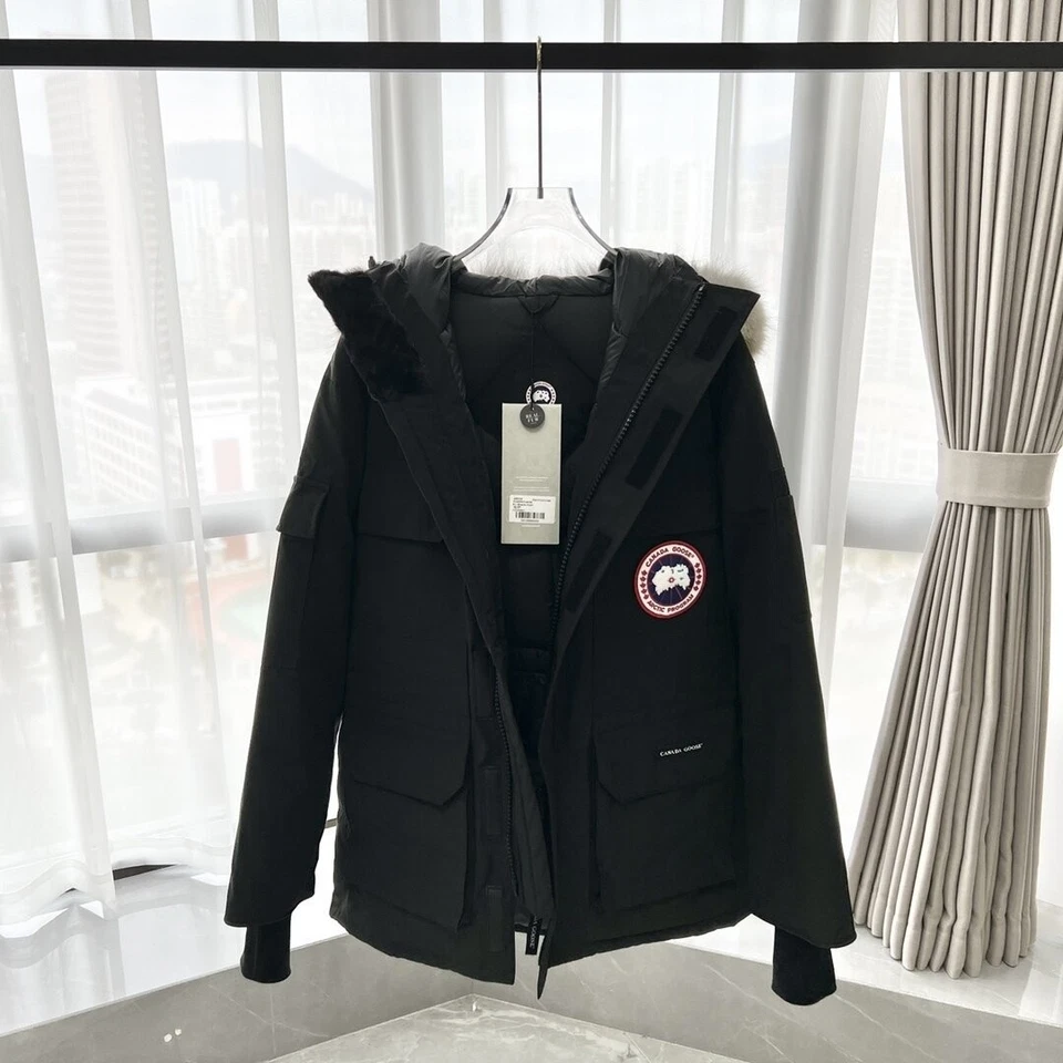 Nueva chaqueta de plumón Canada Goose 08 Parker negra de moda para hombre Foto 2 de 4