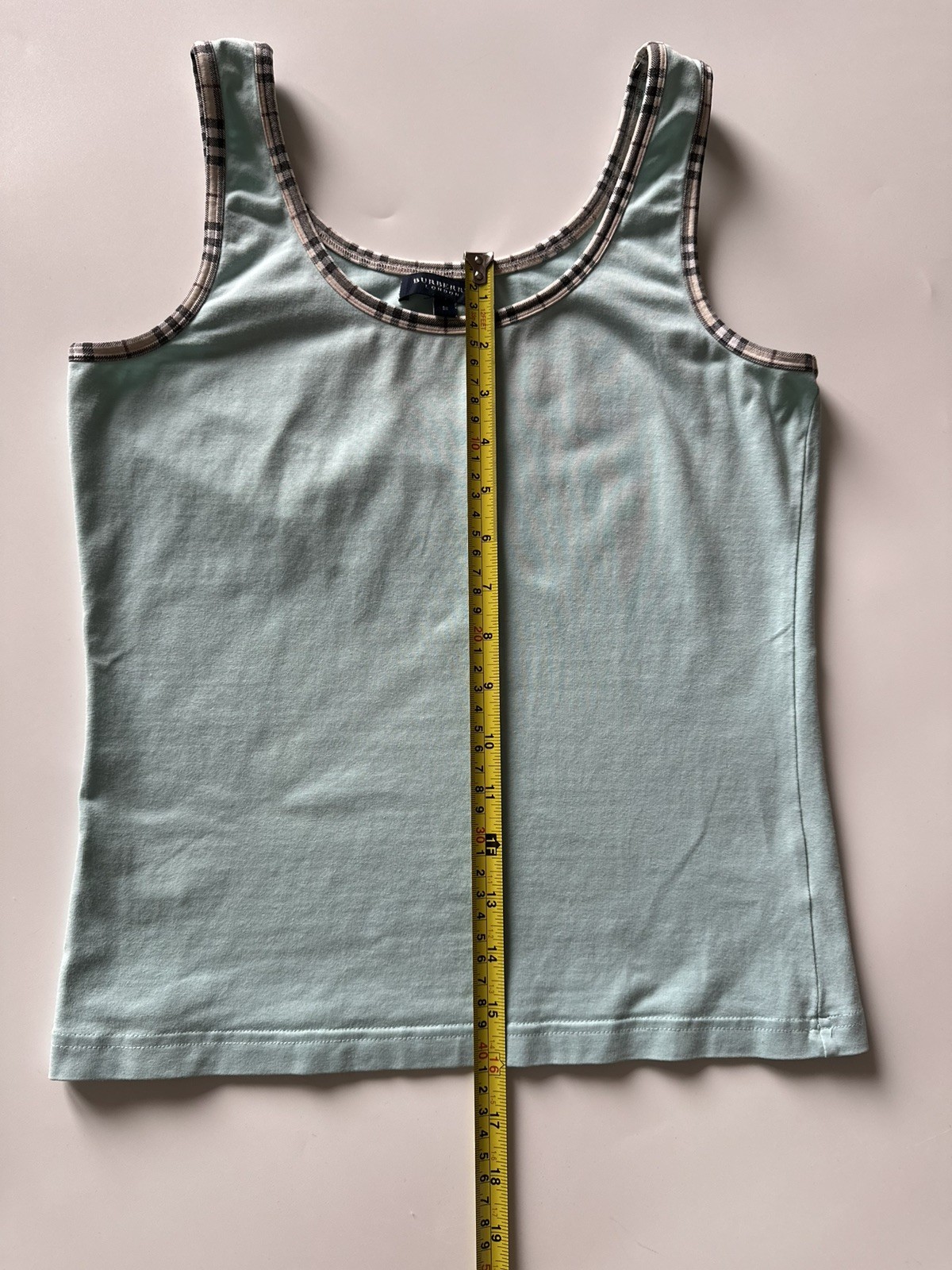 Burberry London Trim Tank Top Vintage Blue Sleeveless Shirt S image 10