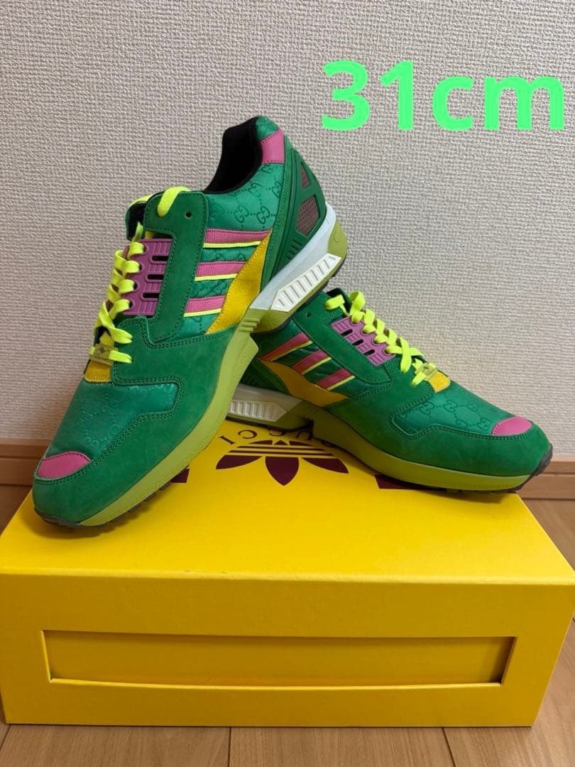 GUCCI❤︎ Adidas x Gucci ZX 8000 Green GG Monogram Men's Sneakers 11.5