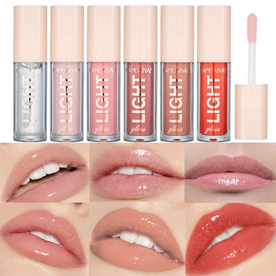 6Pcs Lip Gloss Set Liquid Lipstick Light Moisturizing Lip Glow Oil Long Lasting