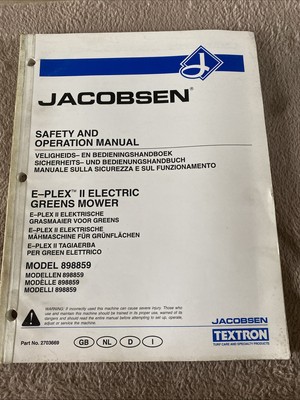 Jacobsen E-Plex II Elektro Grünmäher Sicherheits- und Betriebsanleitung 2703669