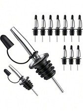 12x Stainless Steel Liquor Spirit Wine Bottle Pourer Free Flow Spout Dispenser..