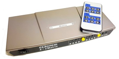Matrixschalter Splitter HDMI 4x2 3D EDID HDCP 4K Ultra HD 3840x2160 Dolby AC3