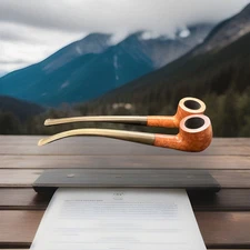 Lot of 2 NEW H.I.S Made in Italy Churchwarden Pipe