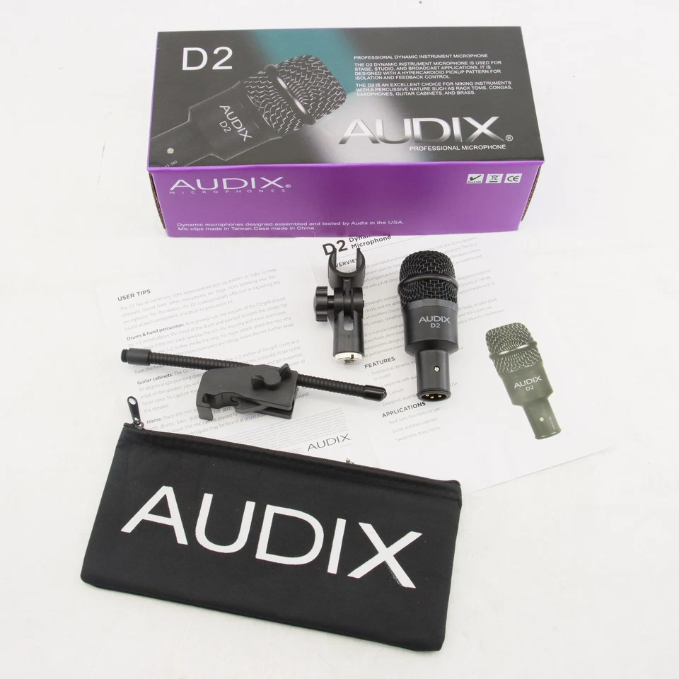 1件装Audix D2超心型动态乐器麦克风全新美国 — 第 2/4 张图片
