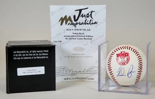 Nolan Ryan Signed 1981 All-Star Game Baseball /120 Just Memorabilia Auto!!