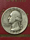 1949-P    SILVER  Washington Quarter Gently Circulated  Good SILVER Collectable