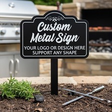 Custom Metal Yard Sign with Stake Personalized Lawn Marker for Home or Business