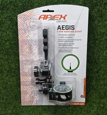 Apex Gear AEGIS Compound Bow Sight, 1-Pin .019" Fiber Optic, Black - TG-AG2210B