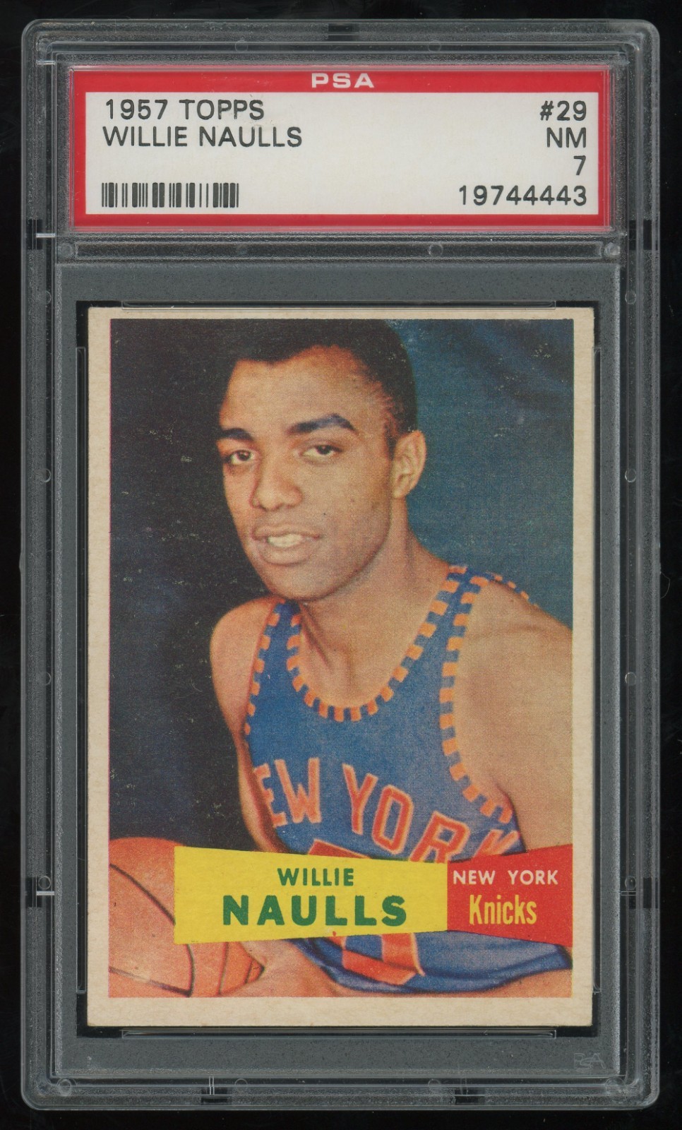 1957-58 Topps Willie Naulls Rookie #29 PSA 7 - New York Knicks - RC
