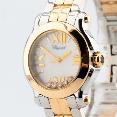 Chopard Happy Diamonds Ref.8509 18K Roségold Stahl Diamanten 0,25ct Quarz 30mm