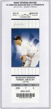 Mark Teixeira HR #300 CC Sabathia 13K GEM 6/30/2011 Yankees Brewers MINT Ticket