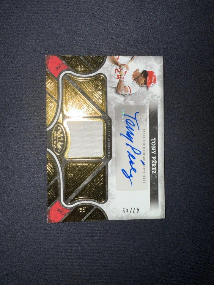2025 Topps Tier One MLB Patch Auto Tony Perez Cincinnati Reds /49 - Nine20 - Imagem 4 de 4