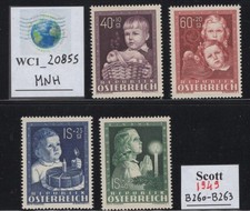 WC1_20855. AUSTRIA. 1949 CHILD WELFARE cplt. set. Sc. B260-B263. MNH
