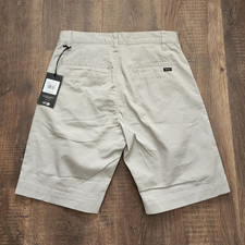 RVCA Men s Beige Stretch Chino Twill Shorts Pockets Zip Closure AVWS00317