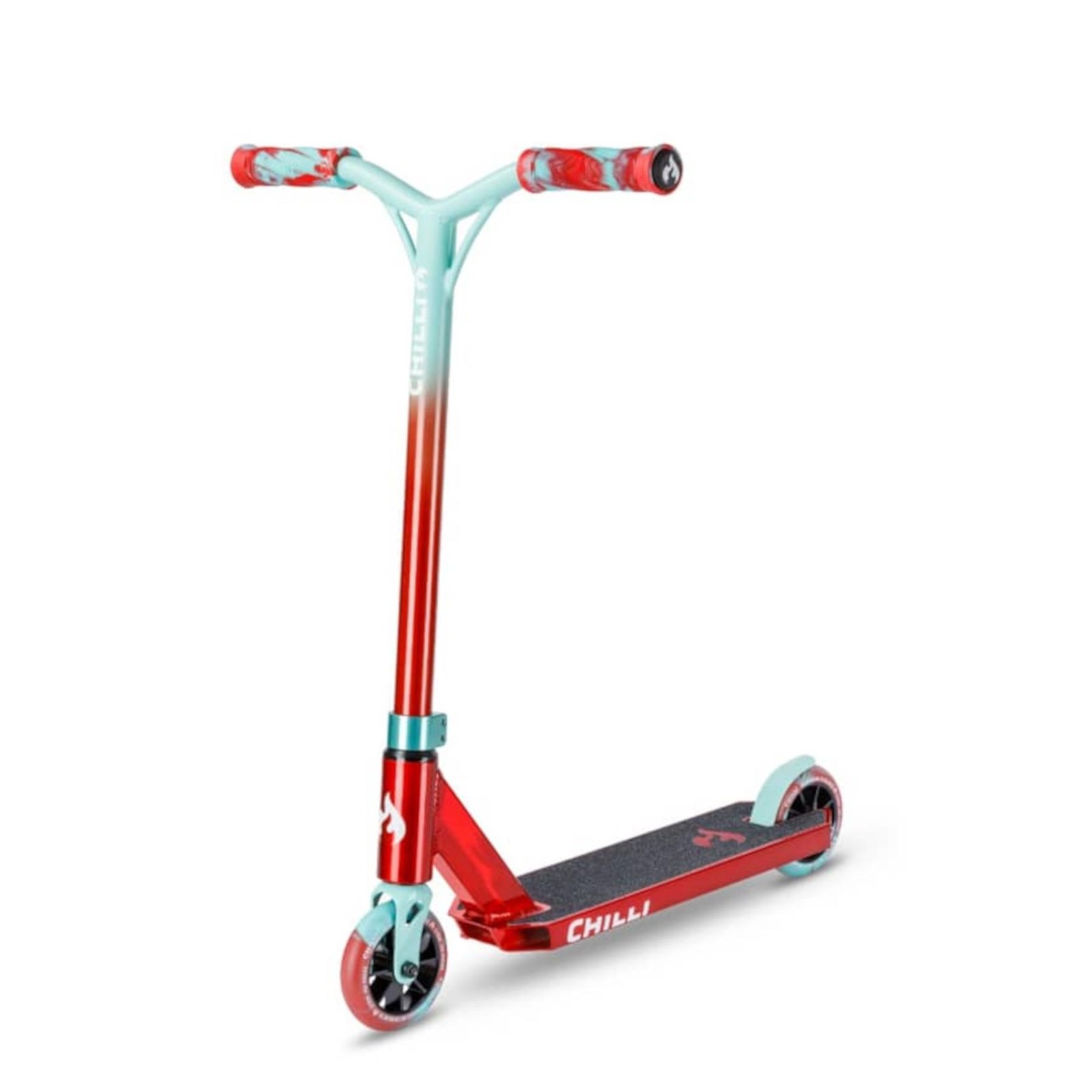 Chilli Jumpstart Medium Kids Stunt Scooter CHY06MRDT 110mm Wheels Red Teal