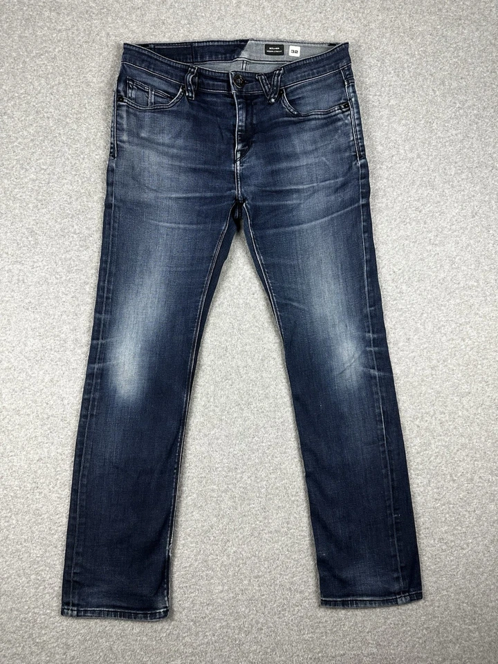Volcom Solver Modern Straight Men’s Denim Jeans Size 32 W34" Blue Skate Wear - Image 2 of 4