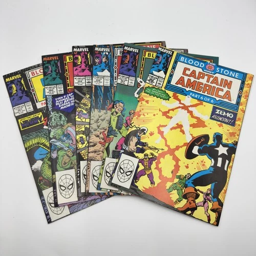 Vintage 1989 Marvel Captain America Bloodstone Hunt #357-362 Comic Lot Set