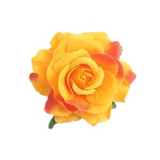 Women's Vintage Elegent Rose Flower Hairpin Hair Clip with Brooch Orange Yellow