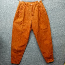 Vintage 80s Pleated Pants Women S 4 Mustard Brown Mom Tapered CHEROKEE 29x31 USA