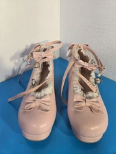  Bowknot Lolita Mary Jane Block Heels Platform Shoes Size 43 