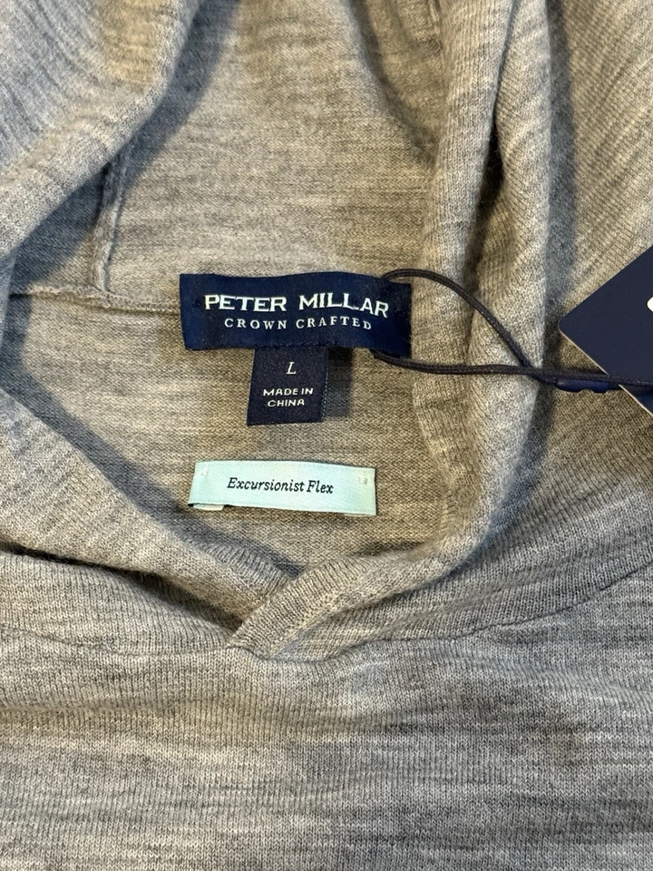 Sudadera con Capucha Peter Millar Excursionist Flex Talla GRANDE Gris Vendaval Nueva con Etiquetas Foto 3 de 4