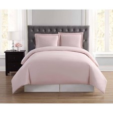 Full/Queen Everyday Duvet Cover Set Blush - Truly Soft: Microfiber