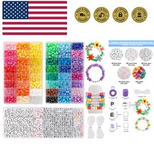 3960pcs Pony Beads for Friendship Bracelet Making Kit 48 Colors Kandi Beads S...
