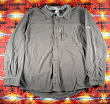 North Face Shirt Mens XL Vintage Gray Fleece Button Up Shacket Outdoor Camp Tech