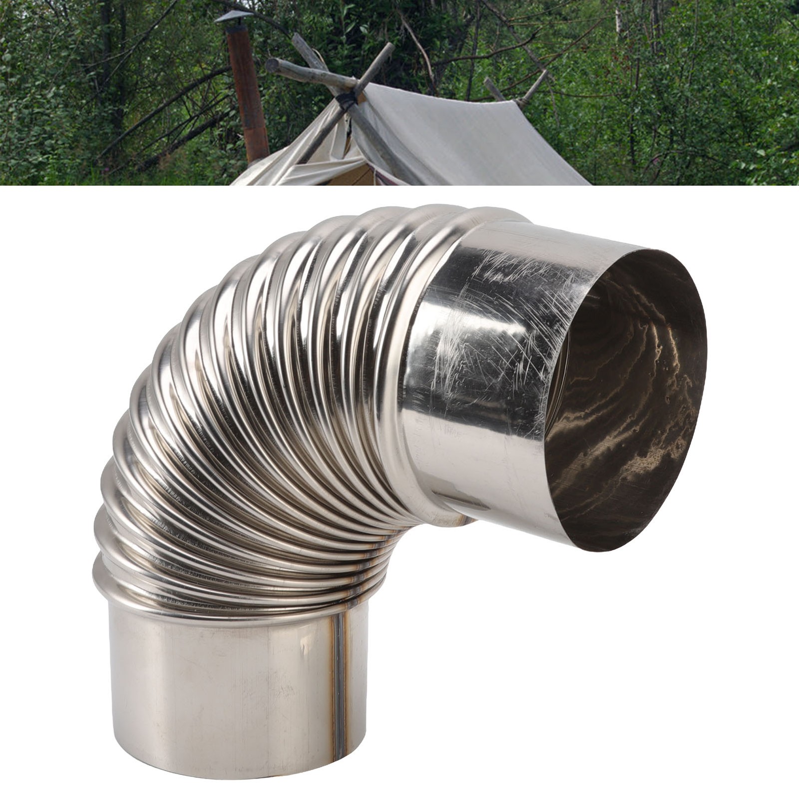 For Stainless Steel Elbow Chimney Stove Pipe 90 Degrees Bending Chimney Flue