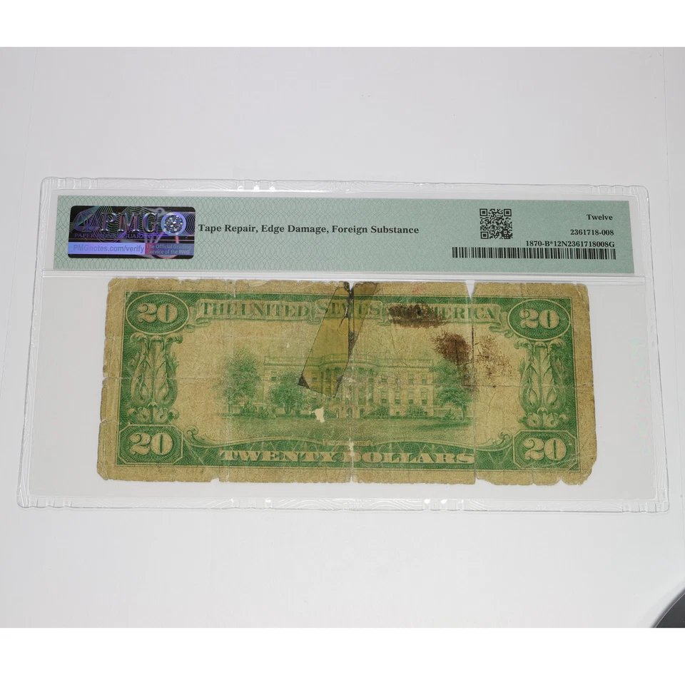 1929 PMG F12 NET Star - $20 Twenty National Currency FRBN New York Note #56655F - Image 2 of 2