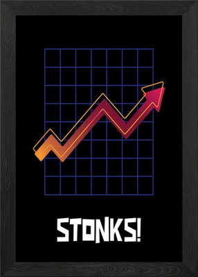 Stonks Chart Börse gerahmtes Wandbild Poster Leinwanddruck Bild