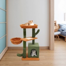 30" Cactus Cat Tree Tower with Scratching Posts Cat Climbing Tower Cat Condo