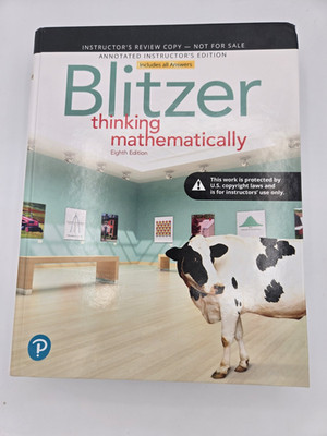 Thinking Mathematically (8th Edition) INCLUDES ALL ANSWERS