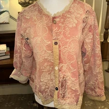 NWT Magnolia Pearl Jacquard Sirsi Reversible Jacket 592 In Soleil En Rose OS NWT