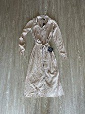 Lulu's Beige long sleeve belted shirt dress